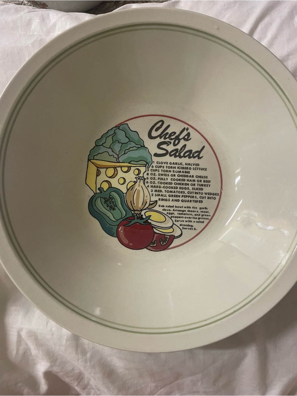 Mount Clem’s pottery Chef's Salad Ceramic Serving Bowl 11.5 inch